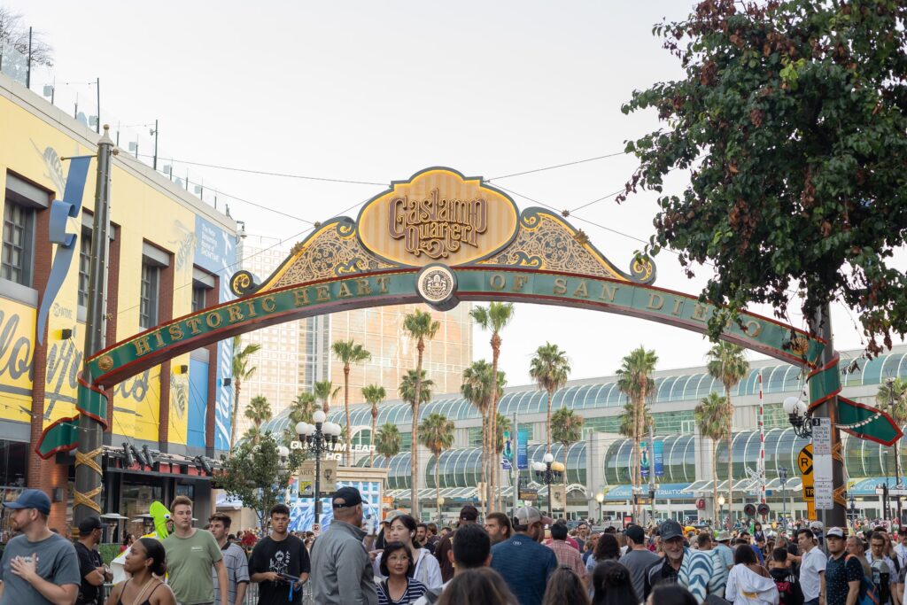 Gaslamp Quarter sign during Comicon 2023